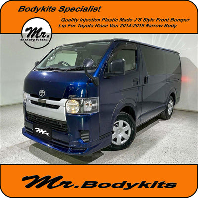 Toyota Hiace 2014-2019 Narrow Body J's Style Front Bumper Lip, Quality Injection Plastic
