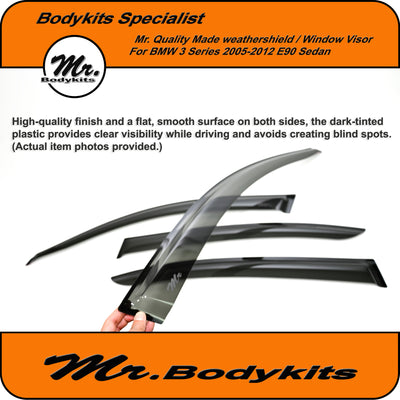 Mr Bodykits Quality Weathershield Window Visor Guard For BMW 3 Series E90 2005-2012