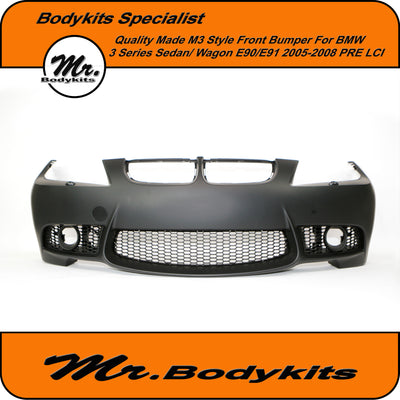 Quality M3 Style Plastic Front Bumper For BMW 3 Series E90/E91 (non-M3) 05-08 PRE LCI