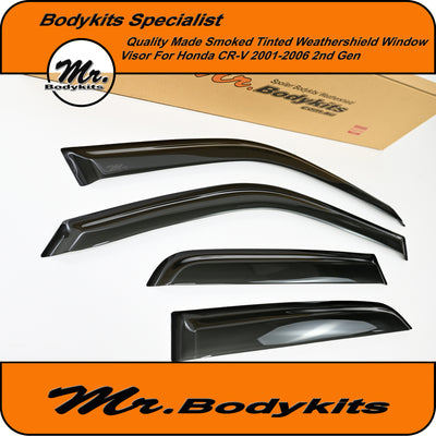 Premium Smoked Window Weather Shields Visors For Honda CR-V 2002–2006 2nd Gen (4PCS)
