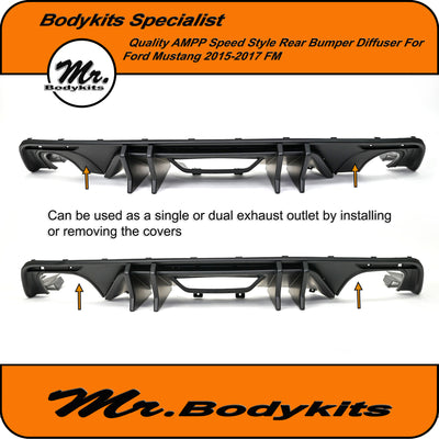 Ford Mustang 2015-2017 FM AMPP Speed Style Rear Bumper Diffuser. Quality Made