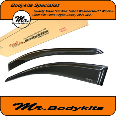Premium Smoked Window Weather Shields / Visors for VW Caddy Mk5 2021–2027