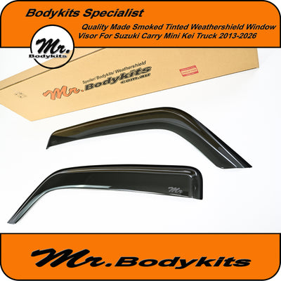 Premium Smoked Window Weather Shields / Visors for Suzuki Carry & Super Carry DA16T 2013–2026 (2PCS)