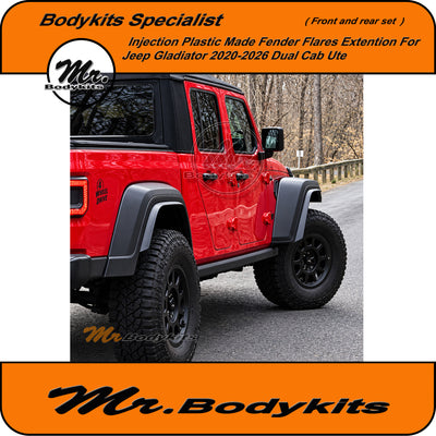 Front And Rear Fender Flares Extension For Jeep Gladiator Ute 2018-2026