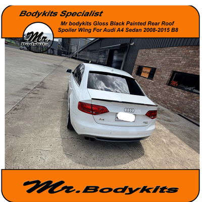 Mr. Gloss Black Painted RS Rear Roof Spoiler Wing For Audi A4 2009-2015 Sedan B8