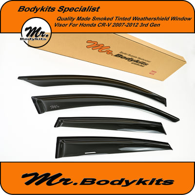 Premium Smoked Window Weather Shields Visors For Honda CR-V RE 2007–2012 3rd Gen (4PCS)
