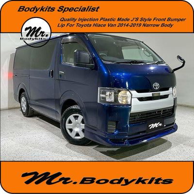 Toyota Hiace 2014-2019 Narrow Body J's Style Front Bumper Lip, Quality Injection Plastic