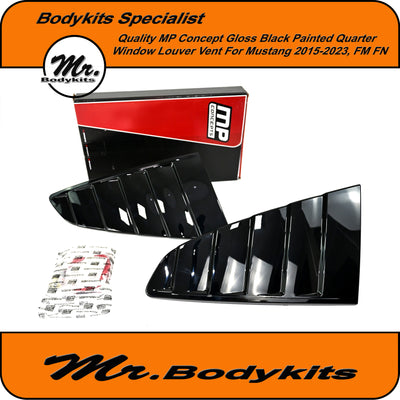 Mustang 2015-2023 MP Concepts Rear Quater Window Louver Vent Gloss Black, FN FM