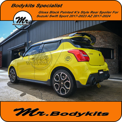 Gloss Black K'S-Sport Style Rear Spoiler For Suzuki Swift Sport 2017-2024 AZ