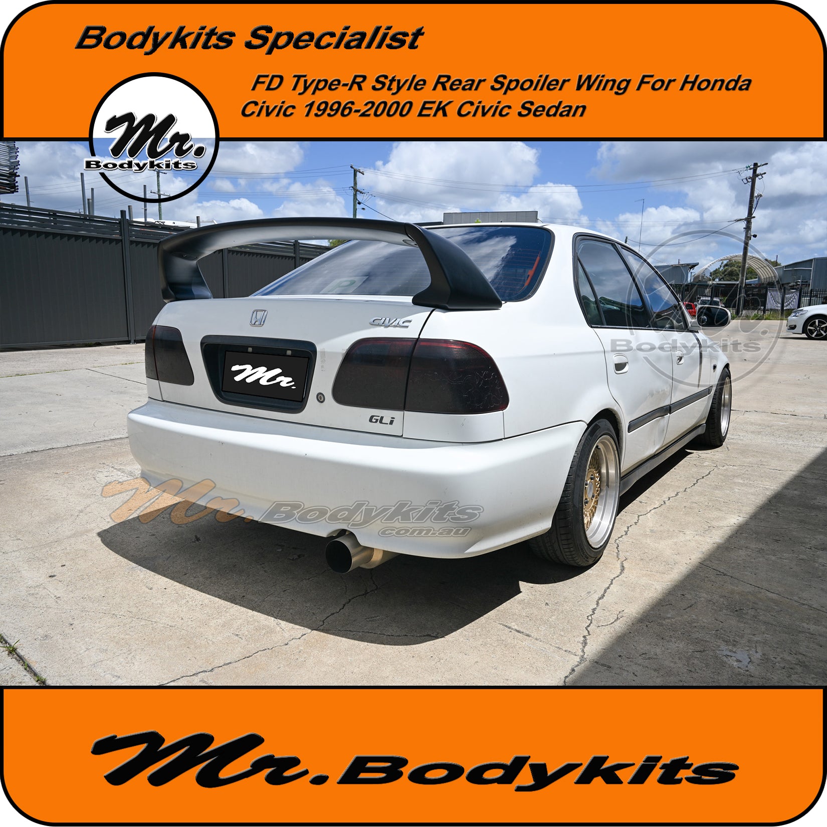 Mr FD Type-R Rear Boot Spoiler Wing For Honda Civic EK Series 1996-200 ...