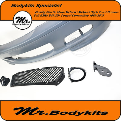 M-Tech/ M-Sport Style Front Bumper for BMW E46 (non-M3) 1999-2005 , Coupe/ Convertible