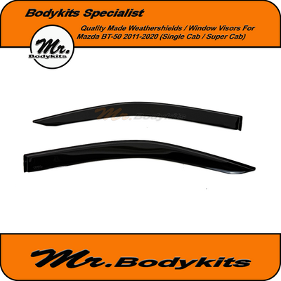 Premium Weathershields / Window Visors for Mazda BT-50 2012-2020 (Single Cab & Super Cab)