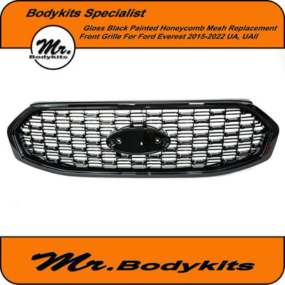 Gloss Black Painted Replacement Front Grille For Ford Everest 2019-2022