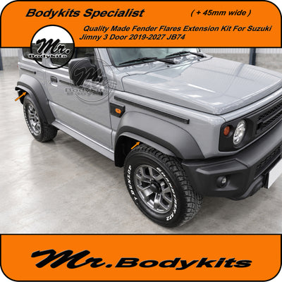 Fender Flares Extension Kit For Suzuki Jimny 3 Door 2018-2027 GL JB24 ( +45mm Wide )