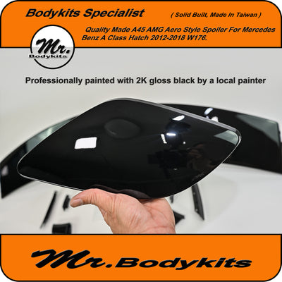 Quality Mercedes Benz W176 A45 AMG Aero Style Rear Spoiler For A-Class 2012-2018, Gloss Black 2K Painted