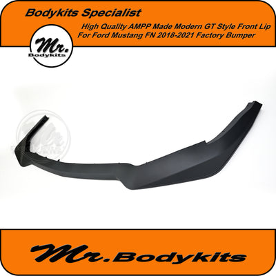 AMPP Quality Made Modern GT STyle Front Bumper Lip Splitter For Mustang 2018-2021 FN