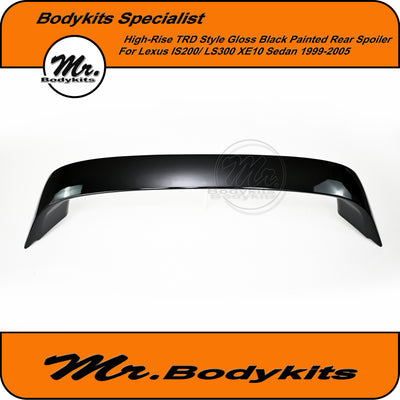 High-Rise TRD style Gloss Black painted rear spoiler for Lexus is200/ IS300 1999-2005 XE10