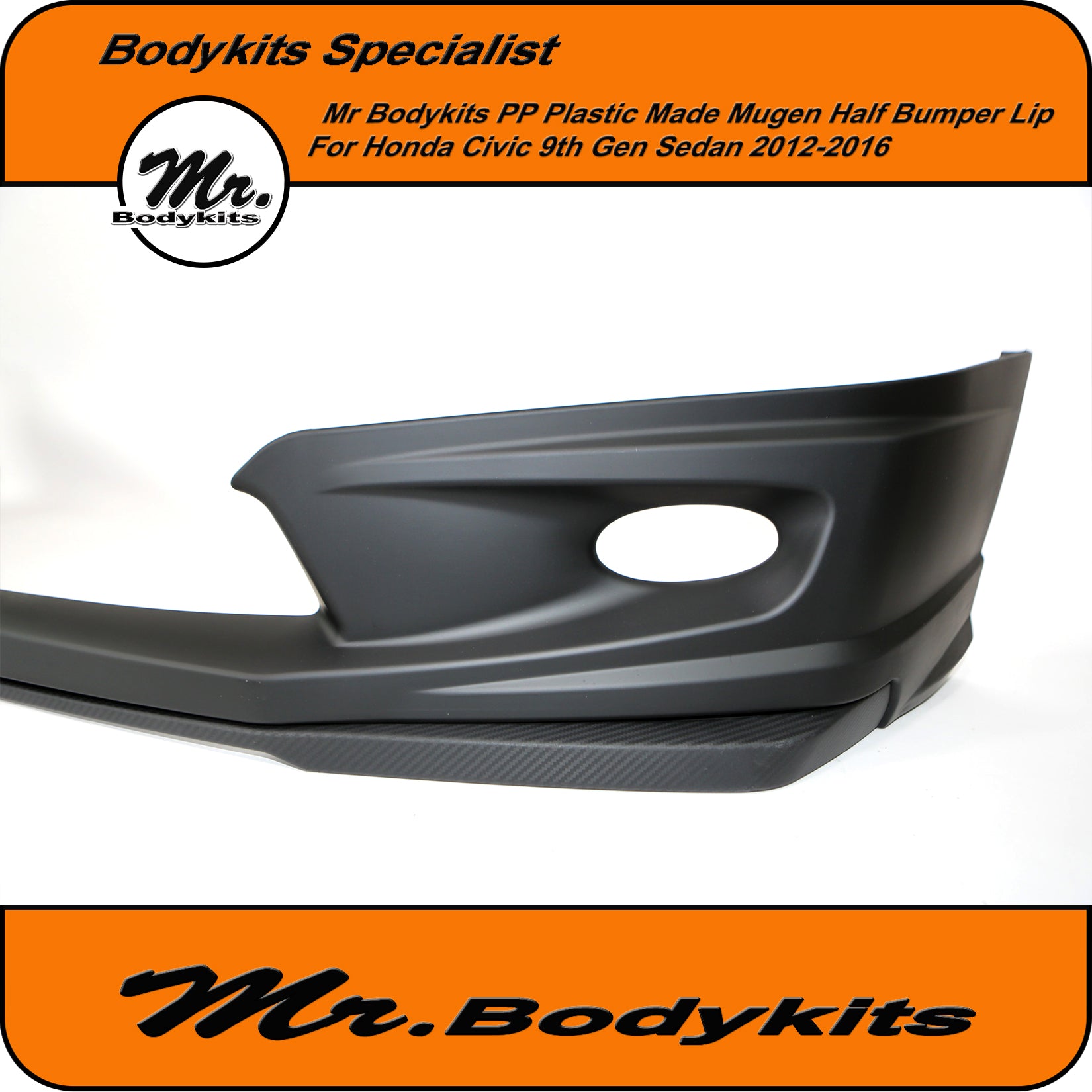 2012 Honda Civic Bumper Plastic Mugen Front Bumper Lip For Honda Civic 9th Gen 2012-2016 FB Su