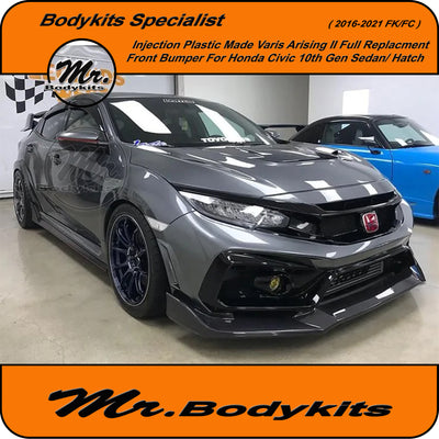 Honda Civic 2016‑2022 Varis Full Front Bumper–Injection Plastic Body Kit (10th Gen Hatch/Sedan)