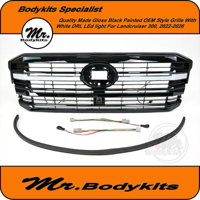 Toyota Landcruiser 300 Series 2022-2026 Aftermarket Front Grille With LED DRL Light