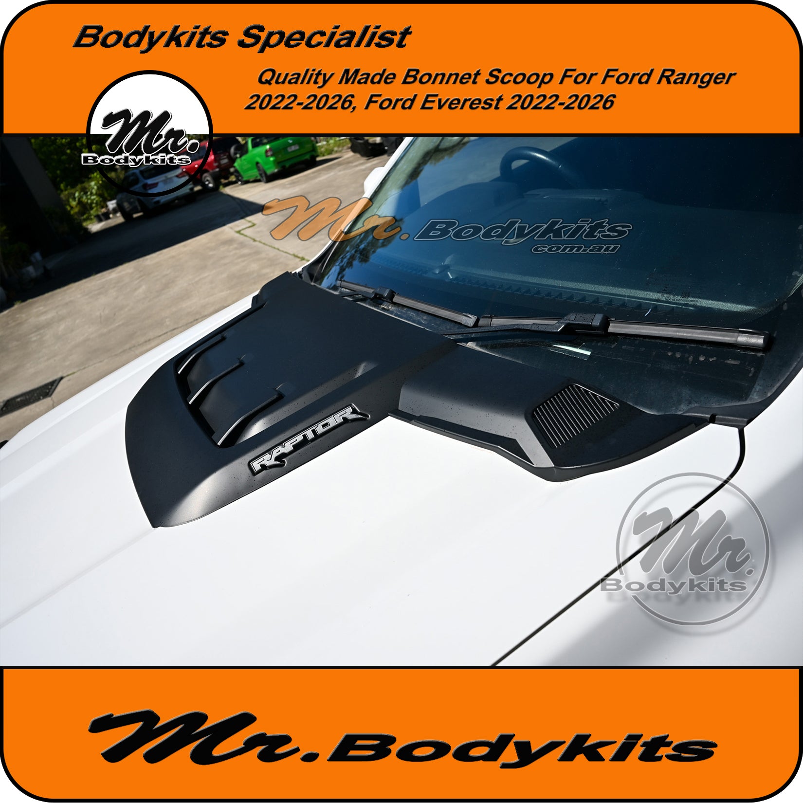 Mr. Matt Ranger Add-On Raptor Style Bonnet Scoop Suit Ford Ranger / Everest 2022-2026 ...