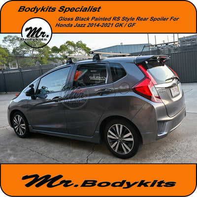 Gloss Black Painted RS Style Rear Spoiler For Honda Jazz 2014-2021 GK/ GF