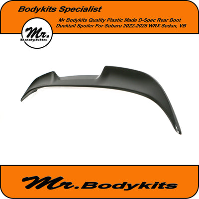 VB Subaru WRX 2022-2024 D-Spec V1 Rear Boot Spoiler, Quality Plastic made, Mr Bodykits