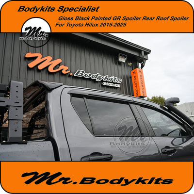 Gloss Black GR Style Rear Spiler For Toyota Hilux N80 2015-2024