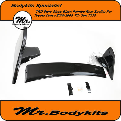 TRD style Gloss Black painted rear spoiler for Toyota Celica 2000-2005, T230 7th Gen