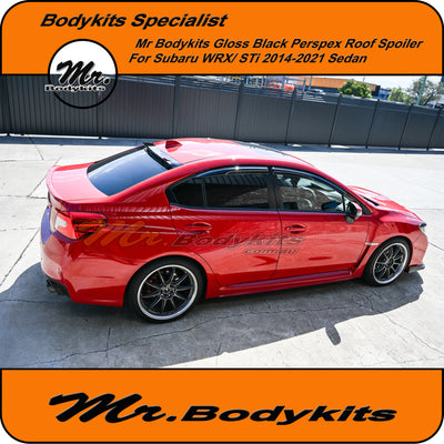 Subaru WRX Sedan Gloss Black  Perspex Rear Roof Spoiler Wing 2014-2021, Mr Bodykits