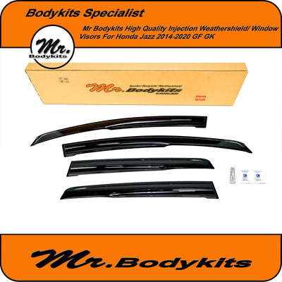 Honda Jazz GF GK Mugen Style Weathershields / Window Visors 2014-2020 (Set of 4) (Injection Plastic High Quality)