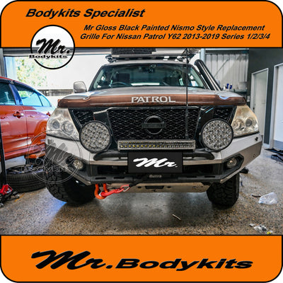 Gloss Black JDM Style Replacement Front Grille For Nissan Patrol Y62 2013-2019(Series 1-4)