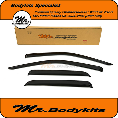 Quality Weathershields Window Visors For Holden Rodeo 2003-2008 Dual Cab RA (Set of 4)