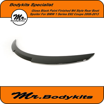 BMW 1 Series Coupe E82 Gloss Black M4 Style Rear Boot Spoiler For 2008-2013 E82