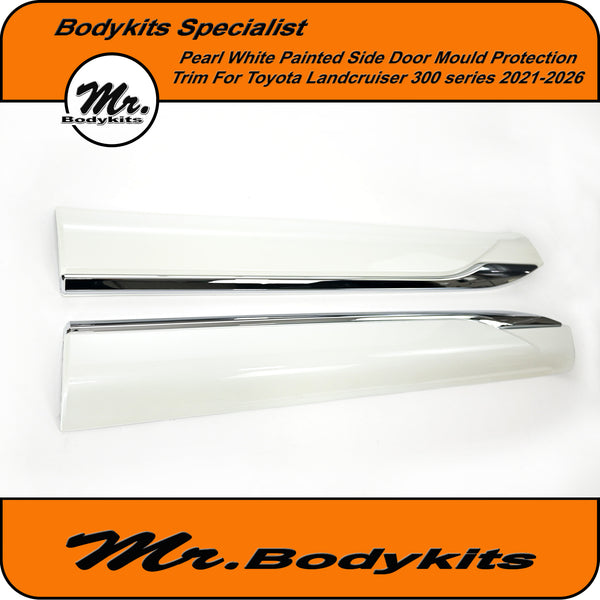 Pearl White /Chrome Body Door Mould For Landcruiser 300 2021-2026
