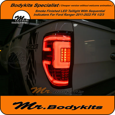 Ford Ranger PX 1/2/3 2011-2022 Smoke LED Taillight With Sequential Indicators (without animation)