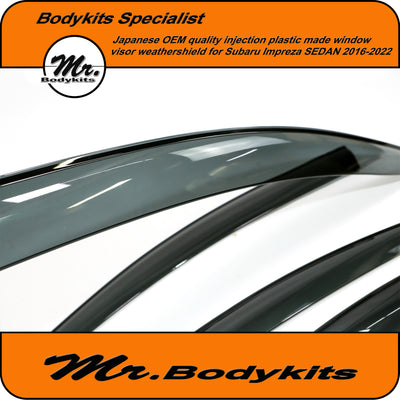 Japanese OEM Quality Window Visor, Weathershield For Subaru 2016-2022 Impreza Sedan