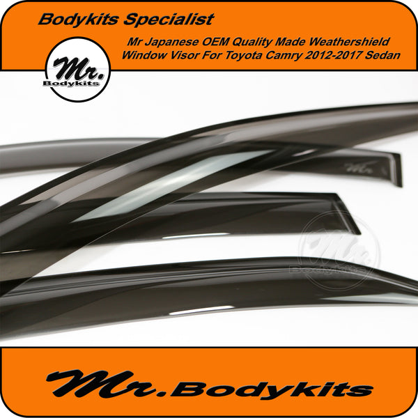 Chrome Trim Weather Shields / Deflectors For 2012-2018 Toyota Camry – Set Of 4