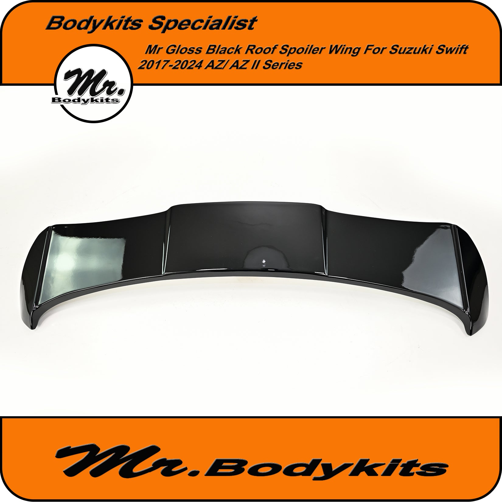 Swift Rear Spoiler Mr Rear Roof Spoiler for Suzuki Swift 2017-2024, AZ AZII , Gloss Black ...