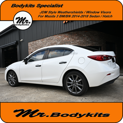 JDM Style Weathershields Window Visors For Mazda 3 2013-2019 Hatch/Sedan BM BN