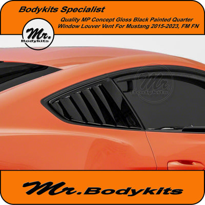 Mustang 2015-2023 MP Concepts Rear Quater Window Louver Vent Gloss Black, FN FM