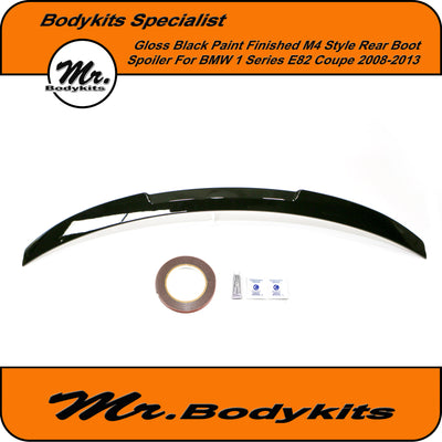 BMW 1 Series Coupe E82 Gloss Black M4 Style Rear Boot Spoiler For 2008-2013 E82