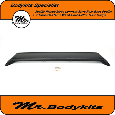 Mercedes Benz E-Class W124 1984–1996 (C124 Coupe) Lorinser Style Rear Spoiler Wing – Durable Plastic Made