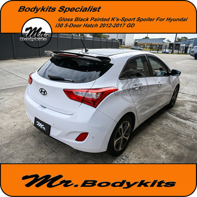 Gloss Black K'S-Sport Style Rear Spoiler For Hyundai i30 2012-2017 Hatch GD