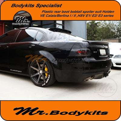 Holden VE Plastic Rear Boot Bobtail Spoiler For VE Calais / Berlina Series 1 / 2 / 3 Sedan (Unpainted Matte / Gloss Black) by Mr Bodykits