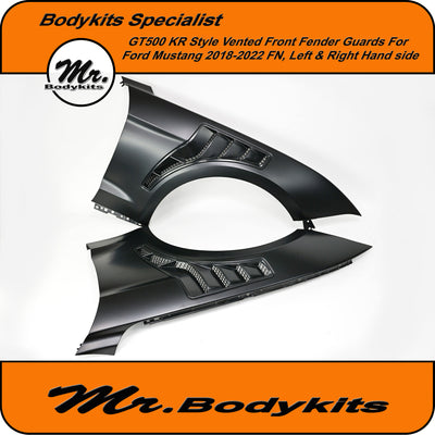Ford Mustang 2018-2022 FN Front Fender Vented Guard GT500 KR Style,  Mr Bodykits