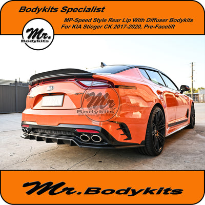 MP Style Rear Lip With Diffuser For Kia Stinger 2017-2020, Mr Body Kits