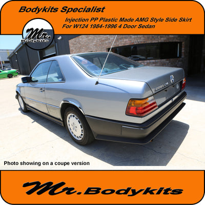 Mercedes Benz E-class W124 Plastic AMG Style Side Skirts Set For 1984-1996 W124 (Sedan Only)