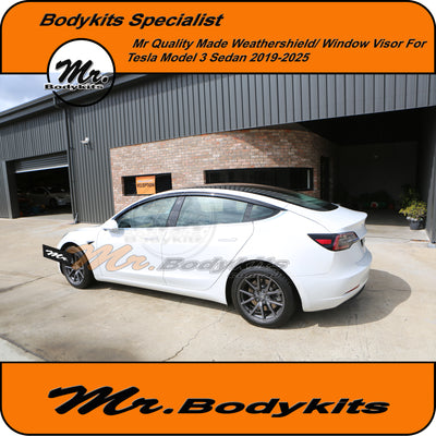 Mr Bodykits Quality Weathershield Window Visor For Tesla model 3 2019-2025 Sedan (Set of 4)
