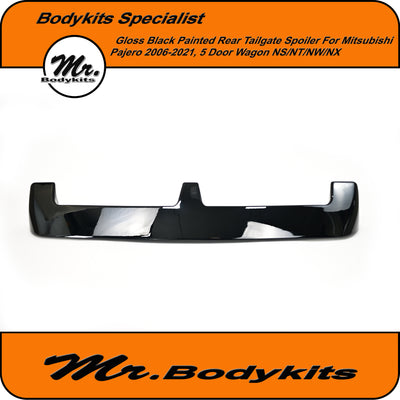 Mitsubishi Pajero 2006-2021 Tailgate Spoiler Gloss Black Painted, NS/ NT/ NW/ NX